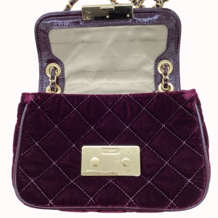 MICHAEL KORS マイケルコース キルティング ベルベット ショルダーバッグ AQ-1606 ワインレッド