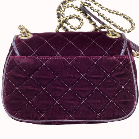 MICHAEL KORS マイケルコース キルティング ベルベット ショルダーバッグ AQ-1606 ワインレッド