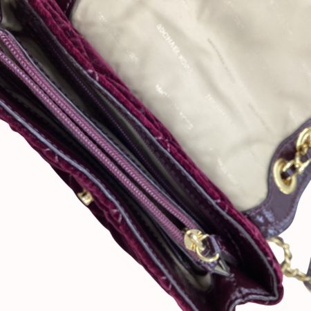 MICHAEL KORS マイケルコース キルティング ベルベット ショルダーバッグ AQ-1606 ワインレッド