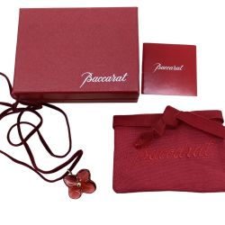 Baccarat バカラ クリスタルフラワー オルテンシア ネックレス レッド Bランク