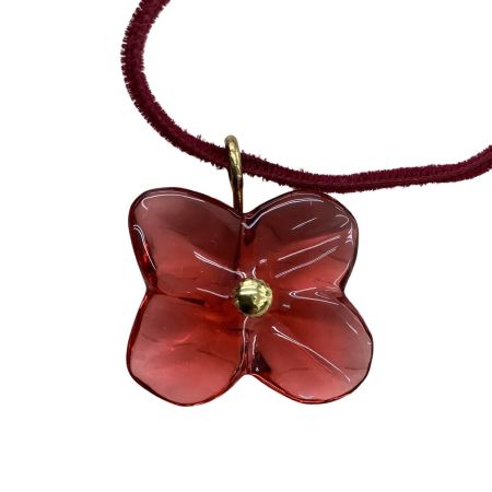 Baccarat バカラ クリスタルフラワー オルテンシア ネックレス レッド