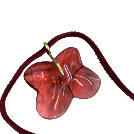 Baccarat バカラ クリスタルフラワー オルテンシア ネックレス レッド