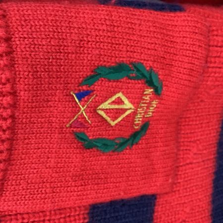 Christian Dior クリスチャンディオール メンズ ニットパーカー SIZE L レッド×ブラック