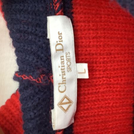 Christian Dior クリスチャンディオール メンズ ニットパーカー SIZE L レッド×ブラック