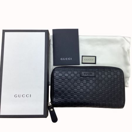GUCCI グッチ 長財布  449391-496334 マイクログッチシマ ブラック