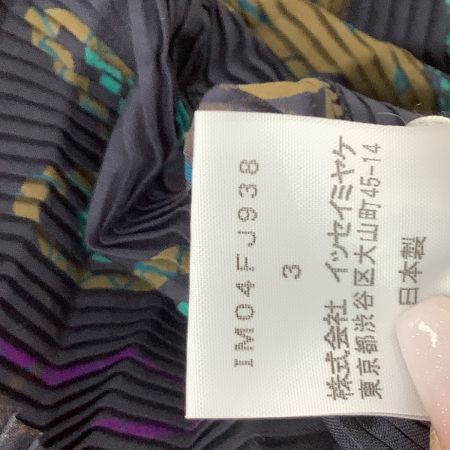 ISSEY MIYAKE イッセイミヤケ 段々 立体 プリーツ 変形 カットソー 星柄 SIZE 3 IM04FJ938 ネイビー