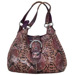 COACH コーチ パイソン柄 ハンドバッグ H1120-F17419 赤系 Bランク