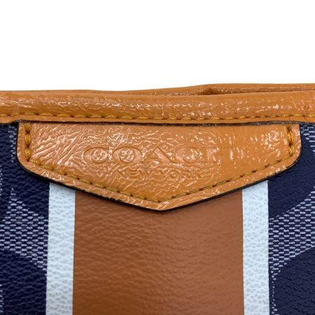 COACH コーチ ハンドバッグ シグネチャー F29064 ネイビー×オレンジ