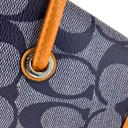 COACH コーチ ハンドバッグ シグネチャー F29064 ネイビー×オレンジ