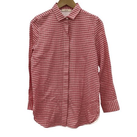 CELINE セリーヌ レディース シャツ SIZE 38 レッド×ホワイト