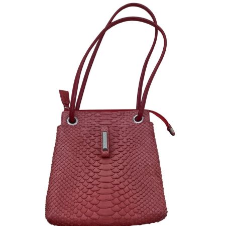 takahiko レディース レザー ハンドバッグ パイソン レッド
