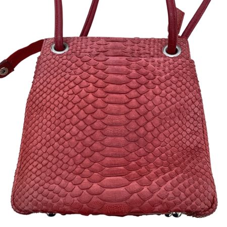 takahiko レディース レザー ハンドバッグ パイソン レッド