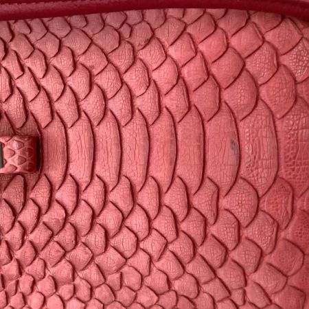 takahiko レディース レザー ハンドバッグ パイソン レッド