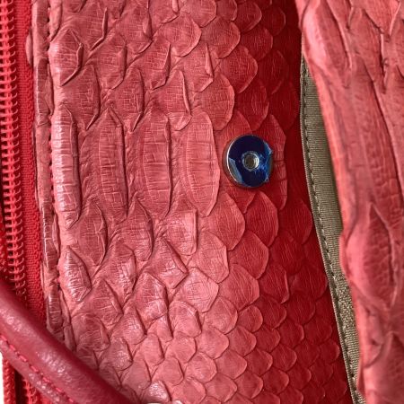 takahiko レディース レザー ハンドバッグ パイソン レッド