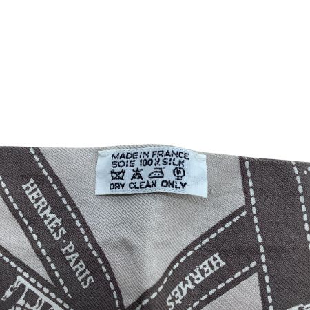 HERMES エルメス ツイリー ボルデュック シルクスカーフ ベージュ