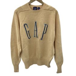 GAP ギャップ メンズ made in USA コットンニット SIZE L  ベージュ Bランク