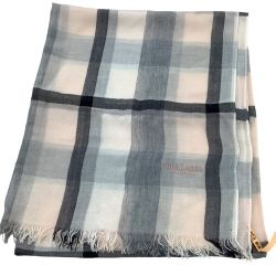 CRESTBRIDGE BLUE LABEL ブルーレーベル・クレストブリッジ ストール ライトピンク×グレー Bランク