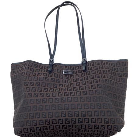 FENDI フェンディ トートバッグ  ズッキーノ キャンバス×レザー ブラウン