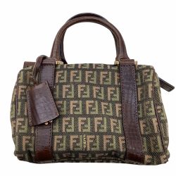 FENDI フェンディ ミニボストンバッグ カーキ Bランク