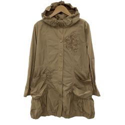 Bel Paci ベルパーチ レディース ナイロンコート SIZE 2 花モチーフ ベージュ Bランク