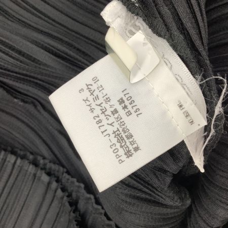 ISSEY MIYAKE イッセイミヤケ PLEATS PLEASE 変形 カットソー SIZE 3 PP03-JT782 ブラック
