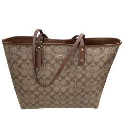COACH コーチ レディース トートバッグ リバーシブル ブラウン Cランク