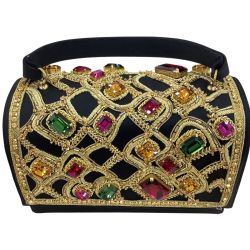 DANIEL SWAROVSKI ダニエル・スワロフスキー ハンドバッグ ブラック Bランク