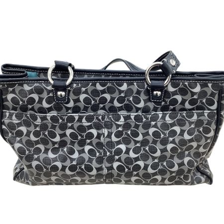 COACH コーチ レディース ハンドバッグ シグネチャー ダークグレー×ブラック