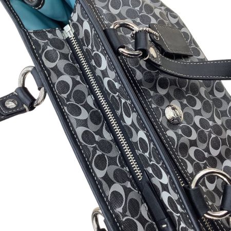 COACH コーチ レディース ハンドバッグ シグネチャー ダークグレー×ブラック