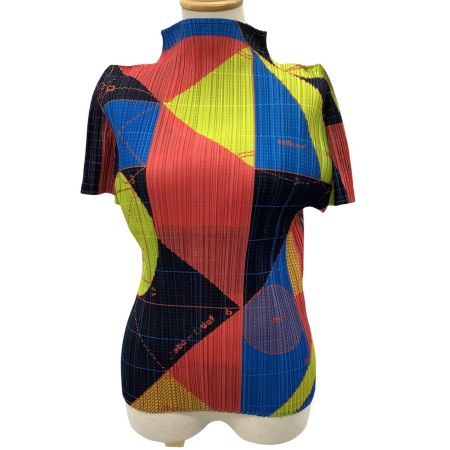 ISSEY MIYAKE イッセイミヤケ PLEATS PLEASE カットソー  総柄 SIZE 3 PP81-JK541 マルチカラー