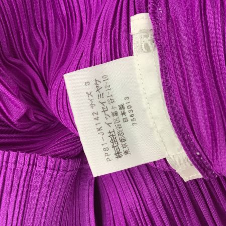 ISSEY MIYAKE イッセイミヤケ PLEATS PLEASE カットソー 星柄 SIZE 3 PP81-JK142 パープル