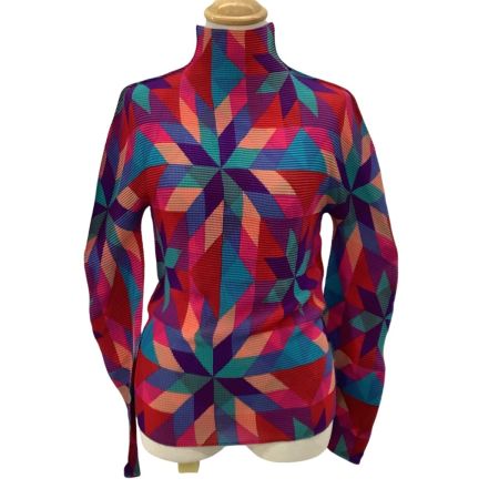 ISSEY MIYAKE イッセイミヤケ レディース ワッフルプリーツ カットソー マルチカラー マルチカラー