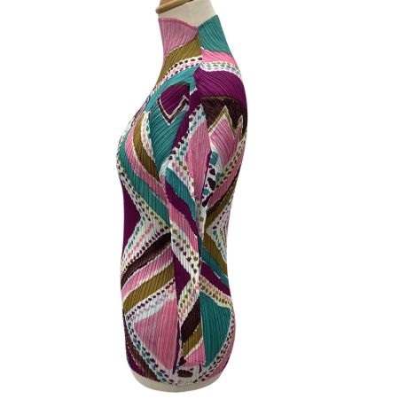 ISSEY MIYAKE イッセイミヤケ PLEATS PLEASE カットソー  総柄 SIZE 4 PP91-JK534 マルチカラー