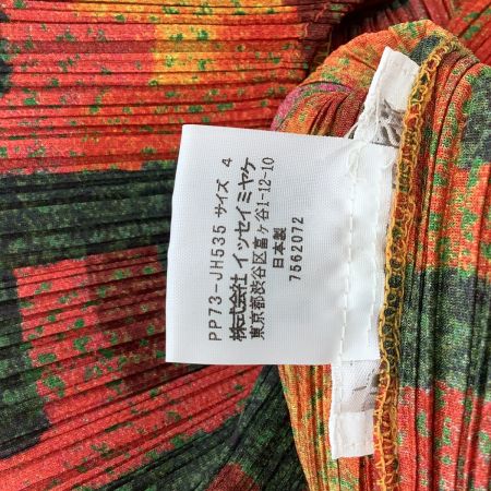 ISSEY MIYAKE イッセイミヤケ PLEATS PLEASE 変形 ノースリーブワンピース SIZE ４ 総柄 PP73-JH535 レッド