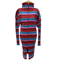 ISSEY MIYAKE イッセイミヤケ PLEATS PLEASE ジップアップ ワンピース SIZE 3 PP14-JD823 マルチカラー Bランク