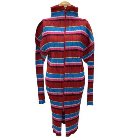 ISSEY MIYAKE イッセイミヤケ PLEATS PLEASE ジップアップ ワンピース SIZE 3 PP14-JD823 マルチカラー