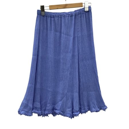 ISSEY MIYAKE イッセイミヤケ レディース シワ加工 ひざ丈スカート  MI91FG433 スカイブルー
