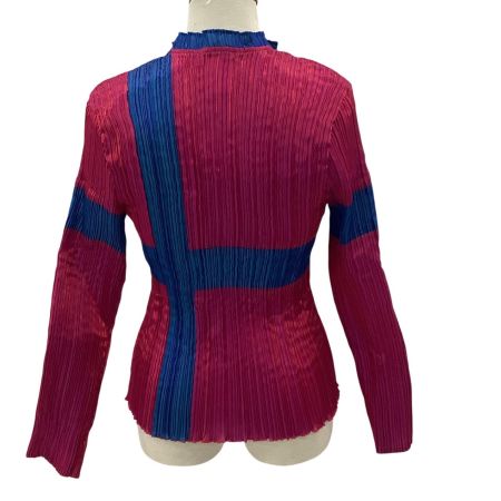 ISSEY MIYAKE イッセイミヤケ レディース プリーツ カットソー 光沢  IM63-FJ806 ショッキングピンク