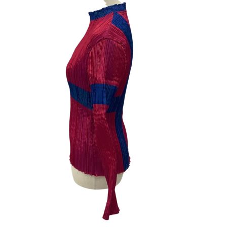 ISSEY MIYAKE イッセイミヤケ レディース プリーツ カットソー 光沢  IM63-FJ806 ショッキングピンク