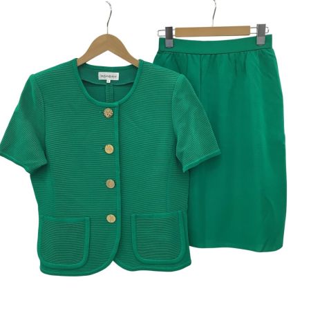 Yves Saint Laurent イブサンローラン レディース Vintage セットアップ(ジャケット スカート) SIZE L グリーン