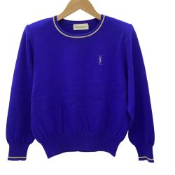 Yves Saint Laurent イブサンローラン レディース ニット SIZE M ブルー Bランク