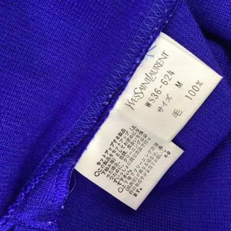 Yves Saint Laurent イブサンローラン レディース 長袖 ポロシャツ SIZE M ブルー