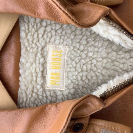 PINK HOUSE ピンクハウス レディース レザージャケット ワッペン  ブラウン