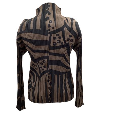 ISSEY MIYAKE イッセイミヤケ PLEATS PLEASE カットソー SIZE 3 総柄 PP33-JK741 ブラウン