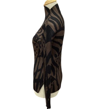 ISSEY MIYAKE イッセイミヤケ PLEATS PLEASE カットソー SIZE 3 総柄 PP33-JK741 ブラウン