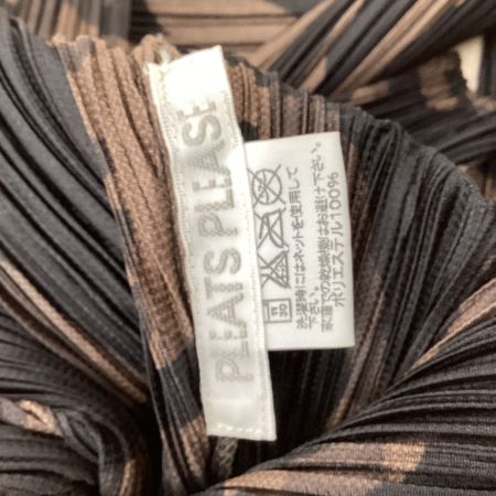 ISSEY MIYAKE イッセイミヤケ PLEATS PLEASE カットソー SIZE 3 総柄 PP33-JK741 ブラウン