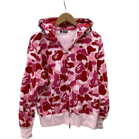 A BATHING APE アベイシングエイプ カモフラージュ柄 シャークパーカー SIZE S ピンク