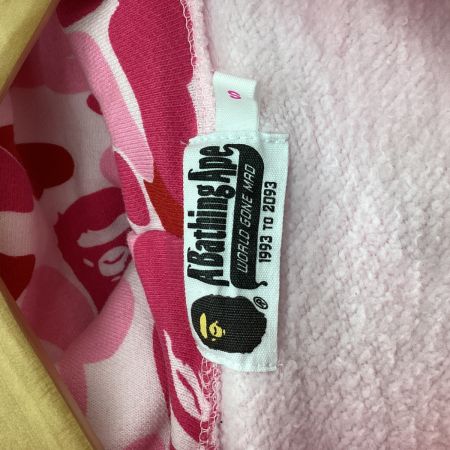 A BATHING APE アベイシングエイプ カモフラージュ柄 シャークパーカー SIZE S ピンク