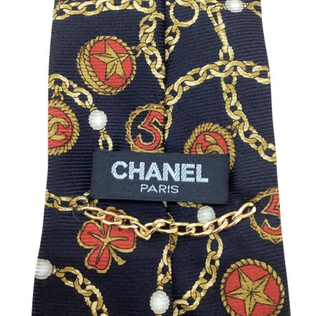 CHANEL シャネル ネクタイ チェーン柄 ブラック
