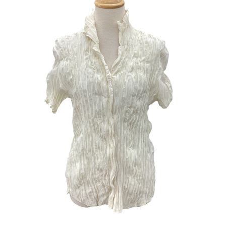 ISSEY MIYAKE イッセイミヤケ プリーツ シワ加工 ノースリーブシャツ SIZE 2 IM32FJ205 ホワイト